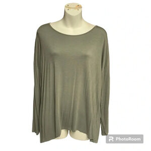 Charlotte Russe size large olive green top with long sleeves scoop neck